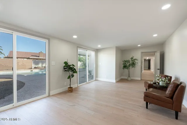 a view of a livingroom with a livingroom and furniture