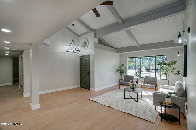 a living room with furniture
