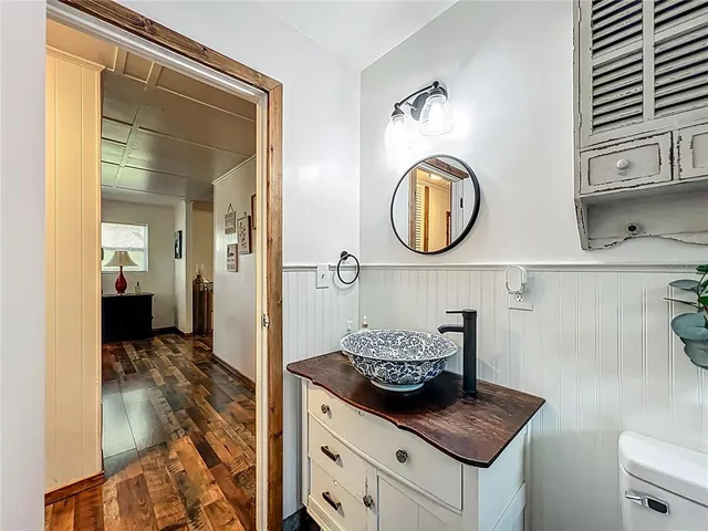 a view of a yard with an outdoor seating