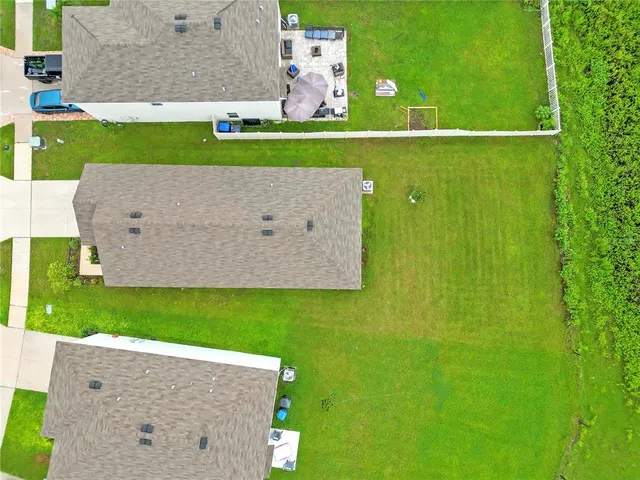 an aerial view of a house