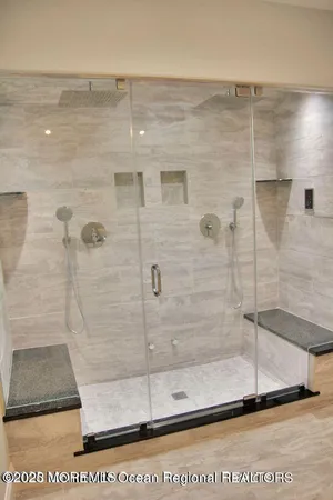 a bathroom with a shower