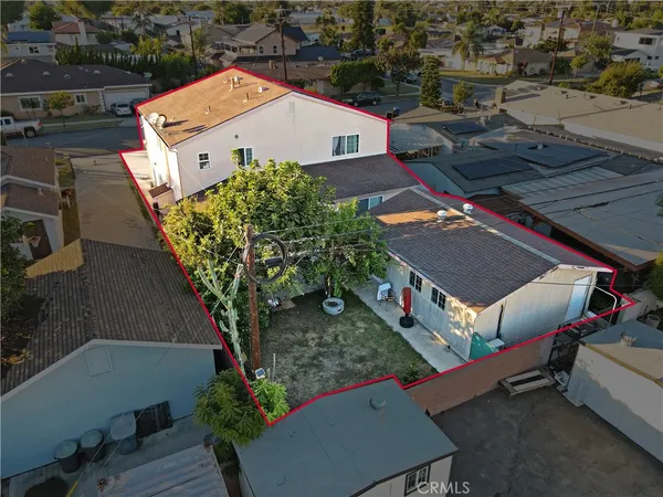 an aerial view of a house