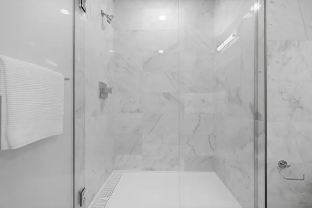 a bathroom with a shower