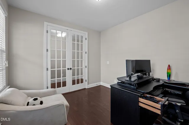 wooden floor and windows in a room