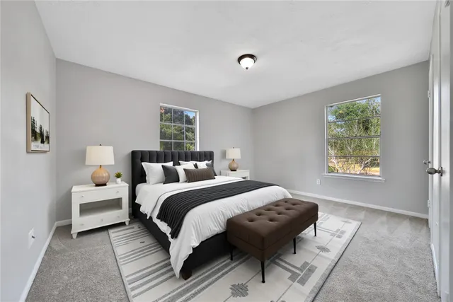 an empty room with windows