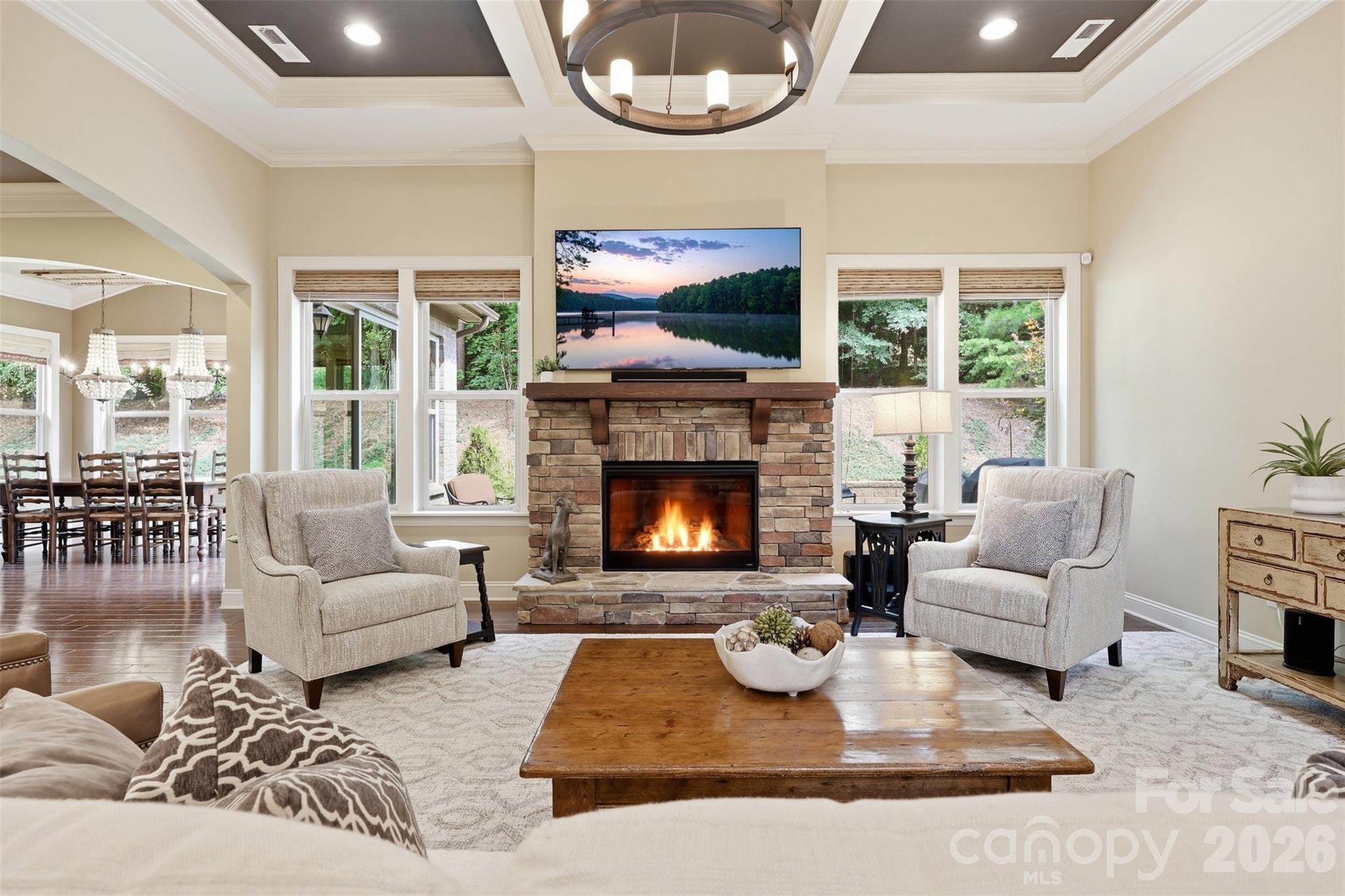 8094 Clems Branch Road Indian Land, SC 29707 - Photo 2 of 38 a living room with furniture and a fireplace