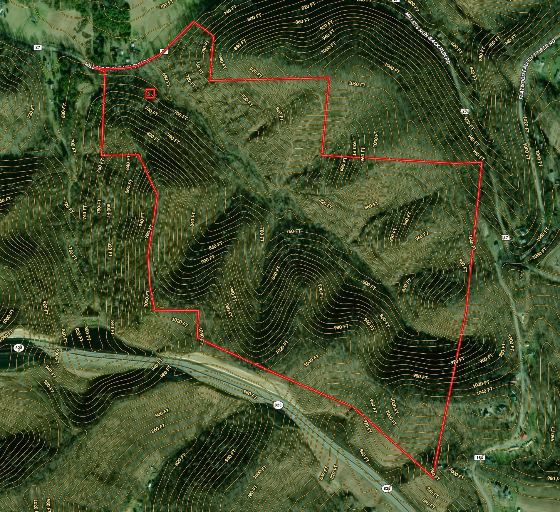 0 Millers Run-Back Run Road Lucasville, OH 45648 - Photo 22 of 24 22 - Contour Lines