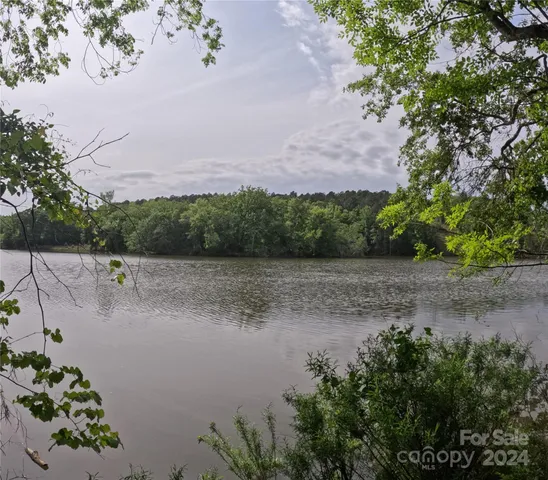 a view of lake with green space