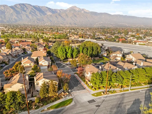 an aerial view of residential house with an outdoor space