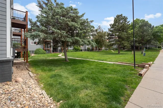 a view of a park and entertaining space