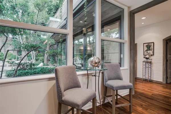 a outdoor living space with furniture and wooden floor