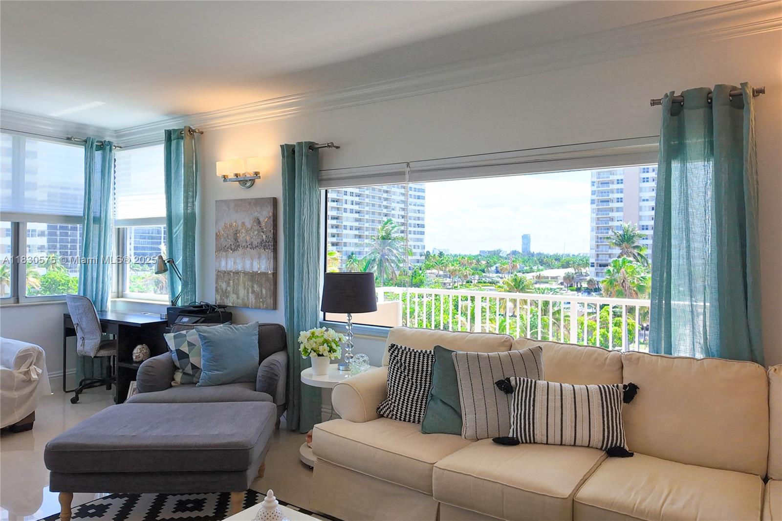 1950 South Ocean Drive, Unit 4E Hallandale Beach, FL 33009 - Photo 5 of 33 a living room with furniture and a large window