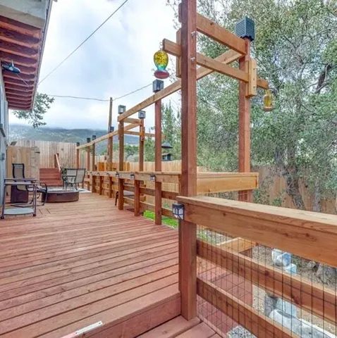 a view of outdoor space with seating space