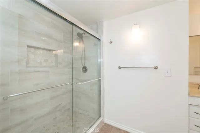 a bathroom with a shower