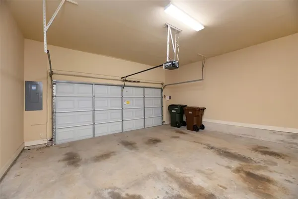 front view of a brick house with a door
