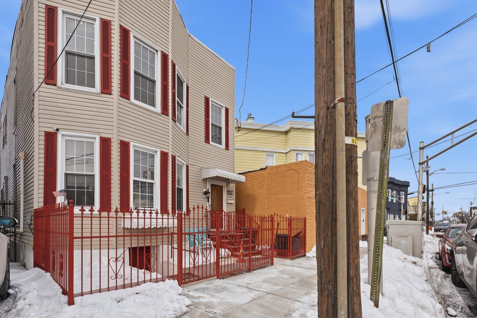 a city street lined with tall buildings