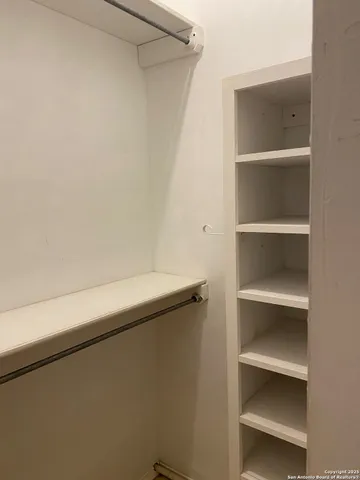 a close up view of racks on the wall