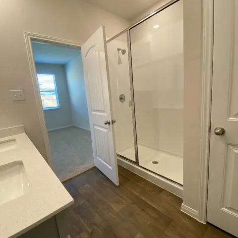 a kitchen with sink cabinets and a counter top space