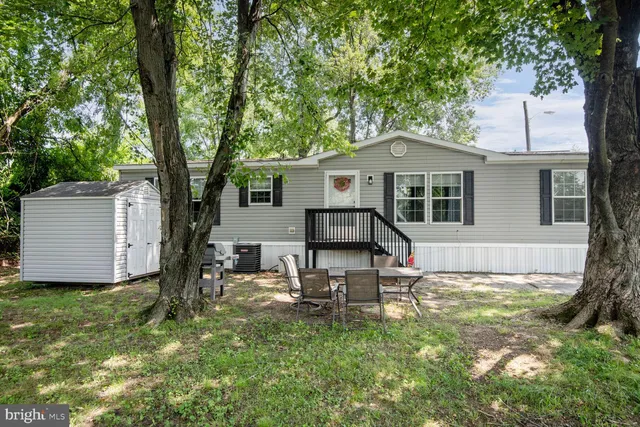 a view of a house with backyard and a tree