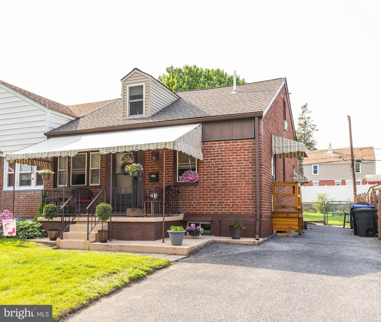 Front, private driveway