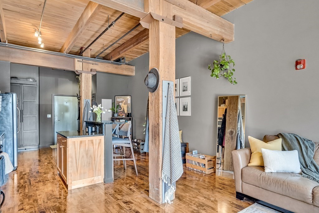 210 Broadway, Unit 103 Everett, MA 02149 - Photo 11 of 16 a living room with furniture and wooden floor