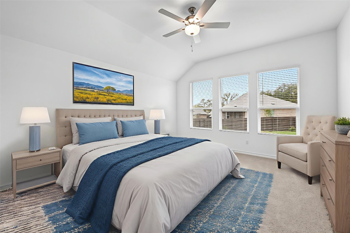 1613 Dove Rnch Road Georgetown, TX 78628 - Photo 14 of 29 a bedroom with bed and a large window
