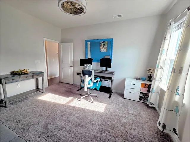 a view of workspace with a window