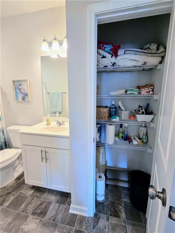 3042 Lowell Road Bethlehem, GA 30620 - Photo 28 of 53 a bathroom with a sink vanity and toilet