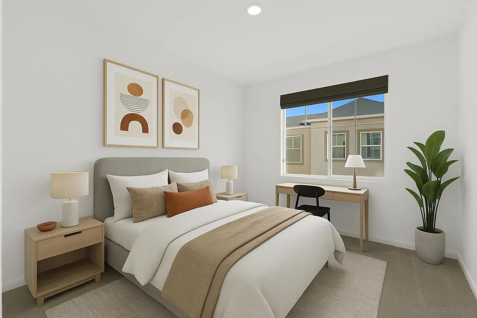 2104 Bluestone Circle Chula Vista, CA 91913 - Photo 13 of 21 a bedroom with a bed and a potted plant