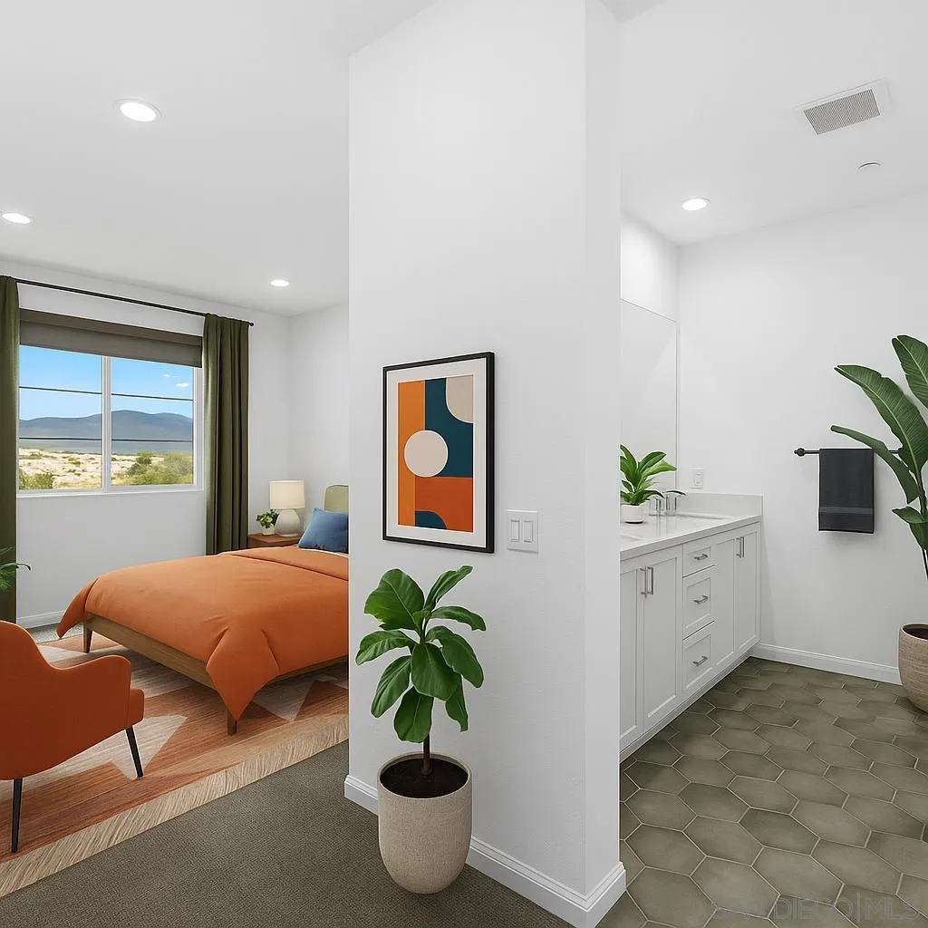 2104 Bluestone Circle Chula Vista, CA 91913 - Photo 7 of 21 a spacious bedroom with a bed and a potted plant