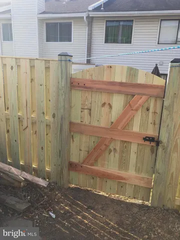 a view of a door with a house