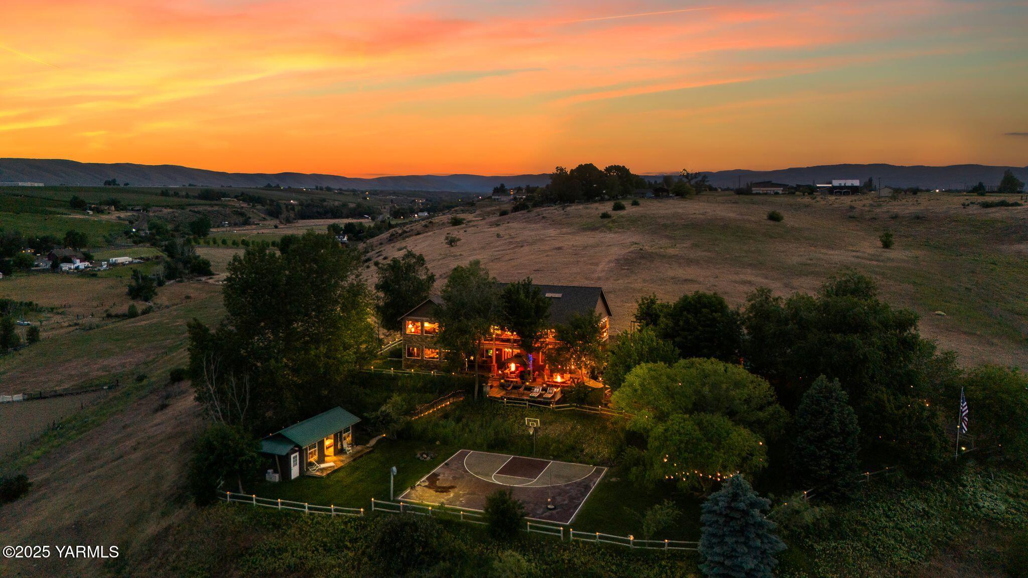 12900 Douglas Road Yakima, WA 98908 - Photo 57 of 62 12900 Douglas Rd Aerial Twilight-2