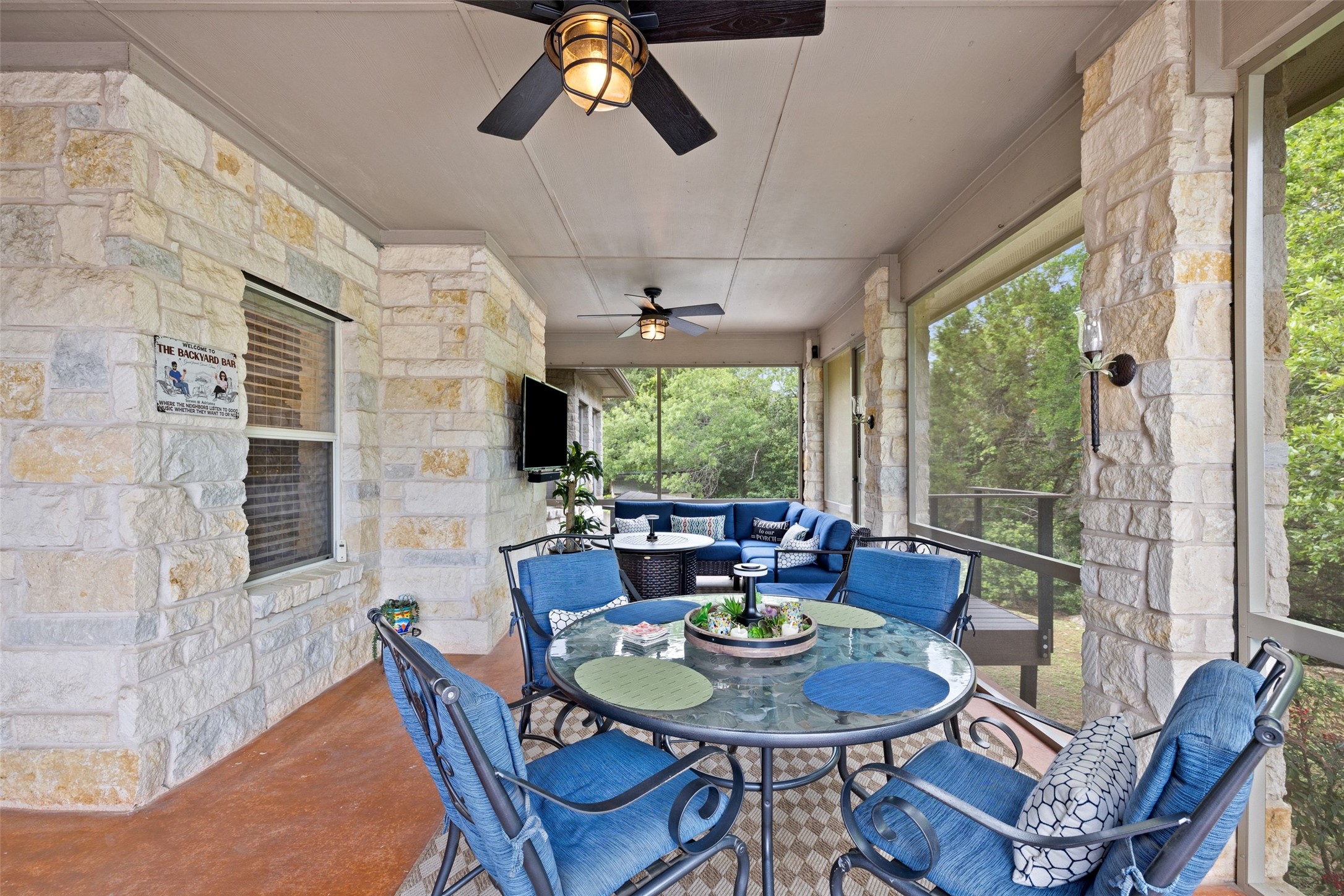 15208 Nightingale Lane Austin, TX 78734 - Photo 30 of 40 View of patio / terrace with a ceiling fan and an outdoor living / dining area