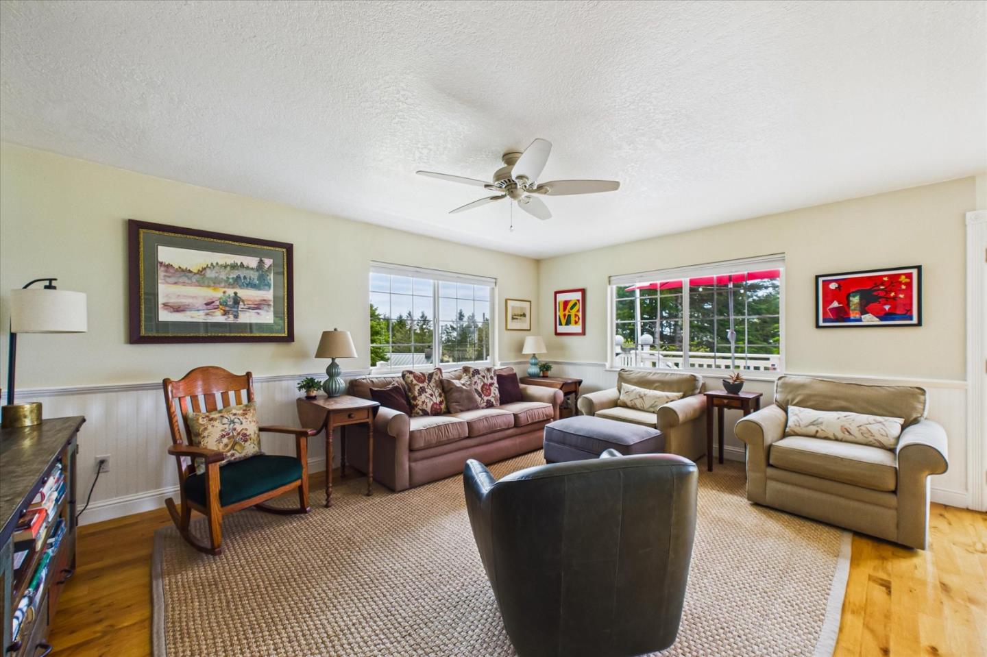 520 Redwood Road Whitethorn, CA 95589 - Photo 7 of 69 a living room with furniture a fireplace and a flat screen tv