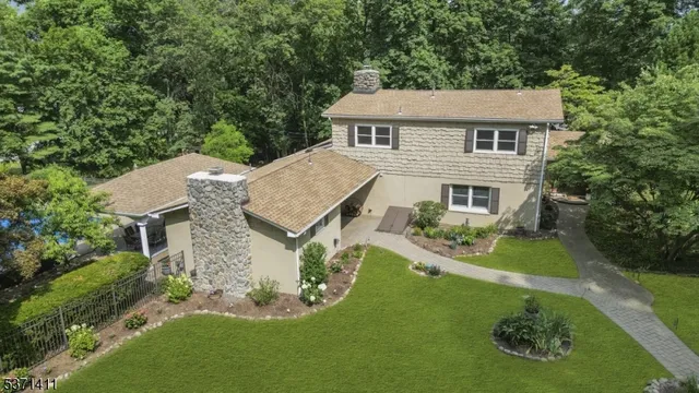 an aerial view of a house