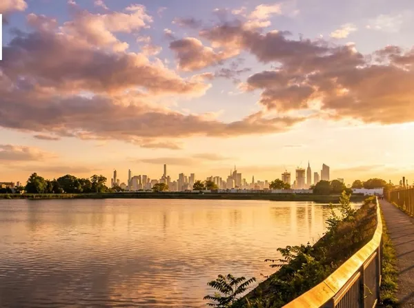 a view of a lake with a mountain