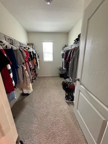 a view of a room with a window