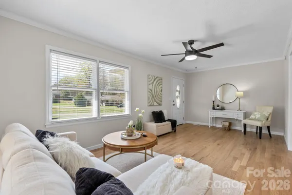 a living room with furniture