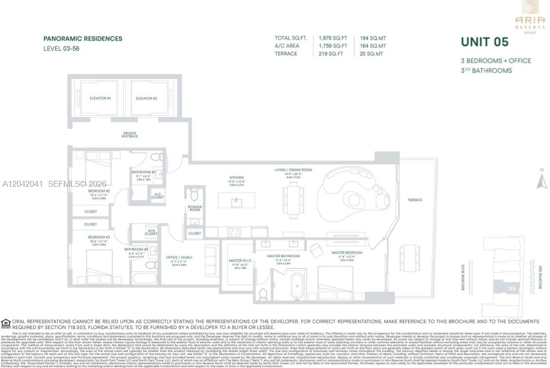 700 Northeast 24th Street, Unit 3905 Miami, FL 33137 - Photo 3 of 46 Floor Plan