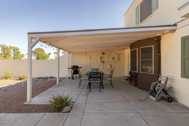 a outdoor space with furniture