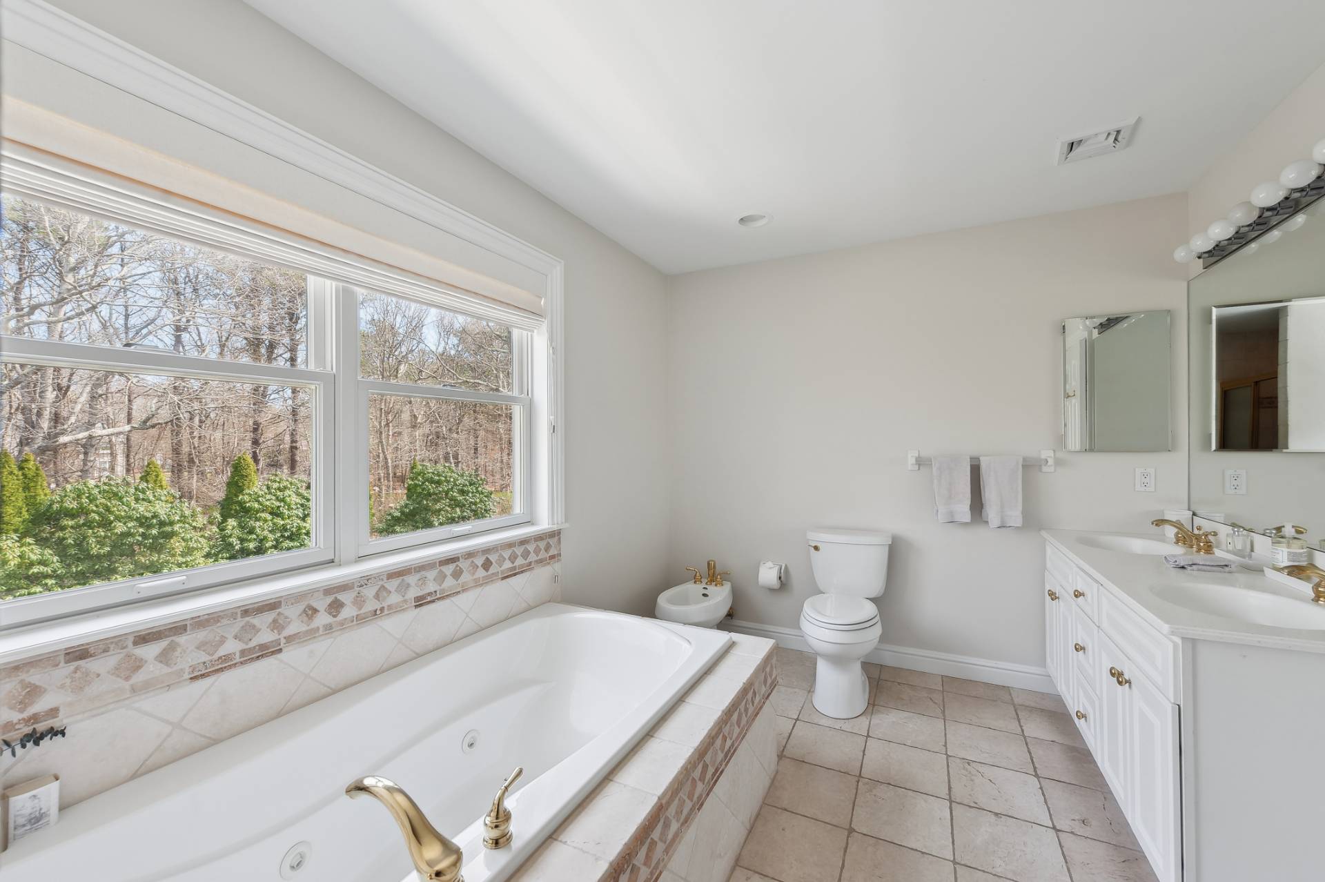 9 Central Avenue East Hampton, NY 11937 - Photo 10 of 21 a bathroom with a double vanity sink toilet and a tub