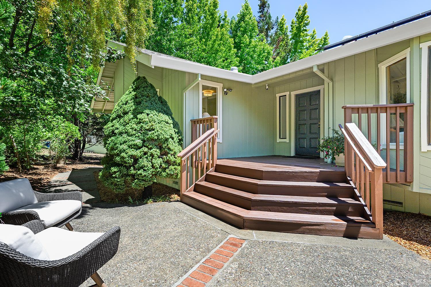 7595 Giusti Road Forestville, CA 95436 - Photo 5 of 41 a view of a patio with chairs and a potted plant