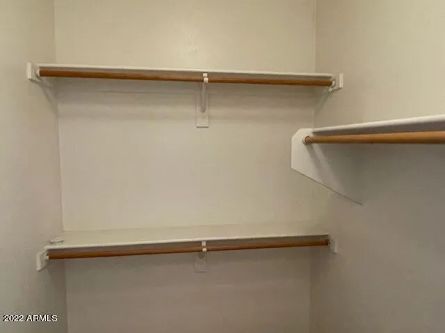 a close up view of racks on the wall