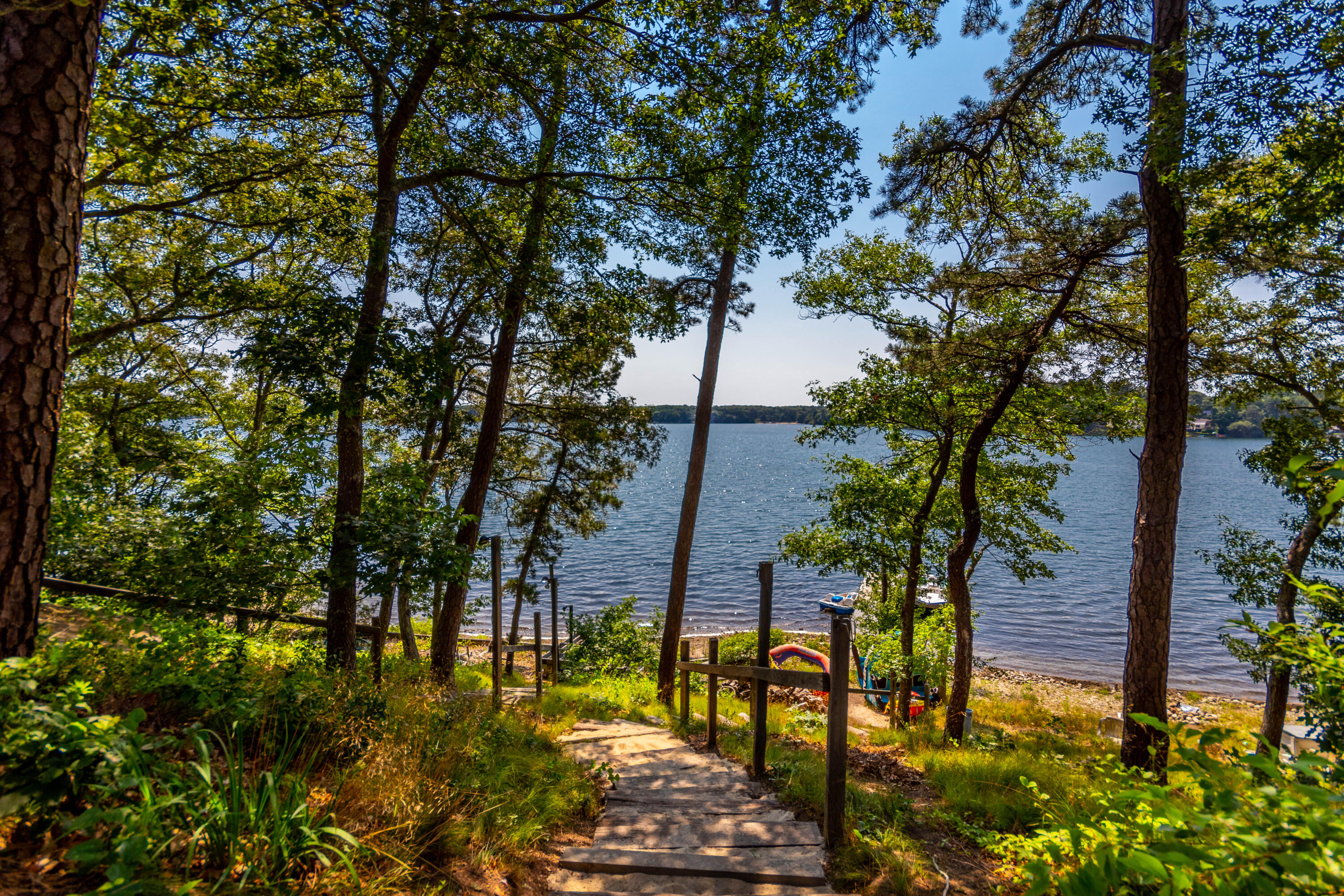 240 Wheeler Road Mashpee, MA 02649 - Photo 3 of 36 Walkway down to beach & dock