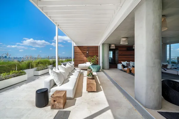 a living room with furniture