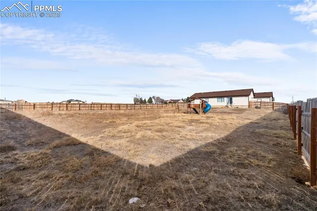 a view of a house with backyard and a tree