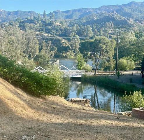 a view of a street with a mountain view