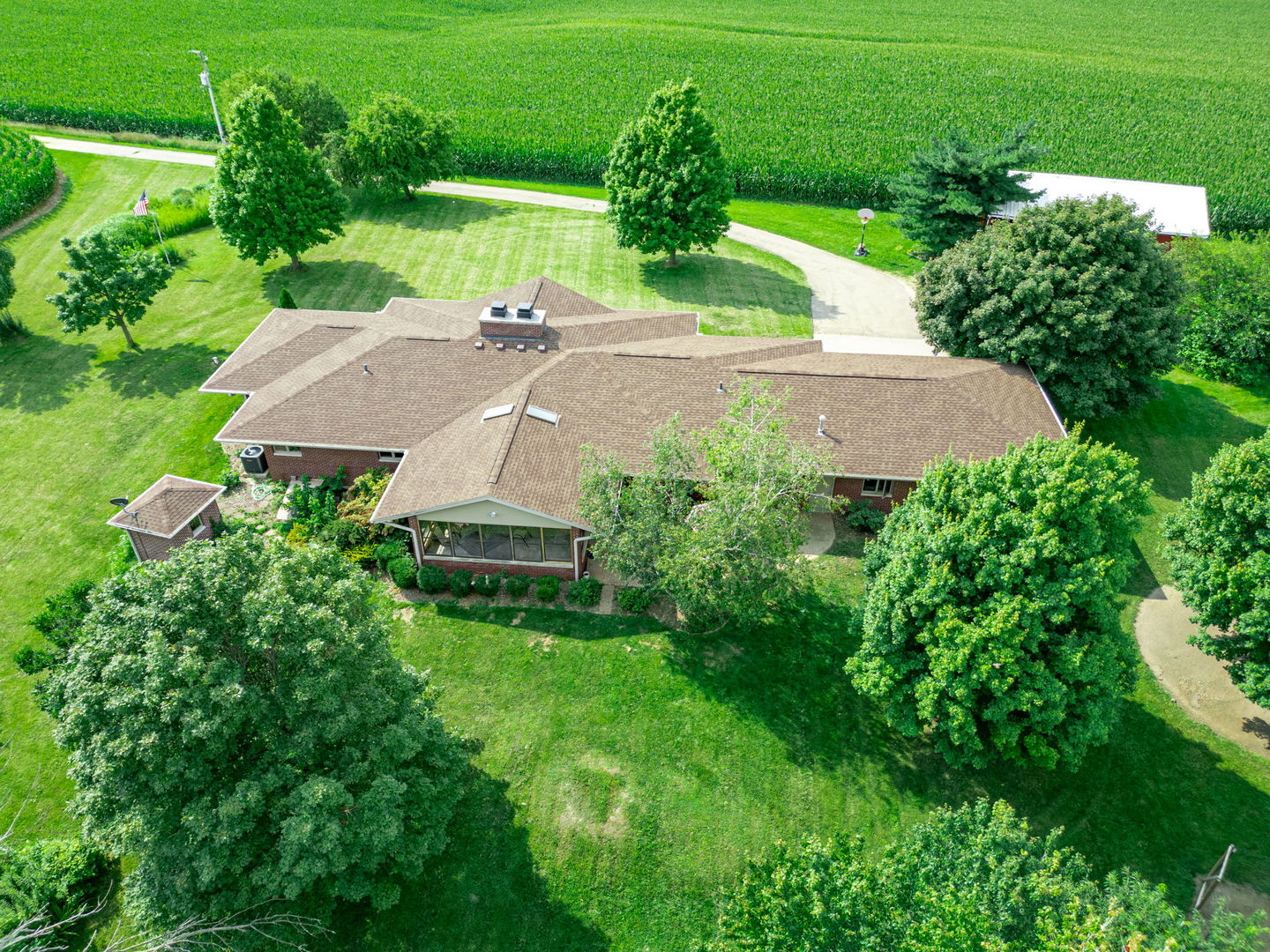 16181 Sand Road Fulton, IL 61252 - Photo 46 of 57 an aerial view of a house with yard and outdoor seating