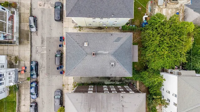 an aerial view of multiple house
