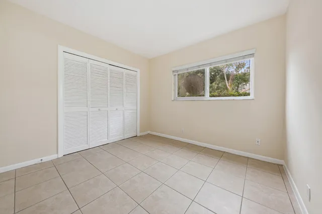 an empty room with closet